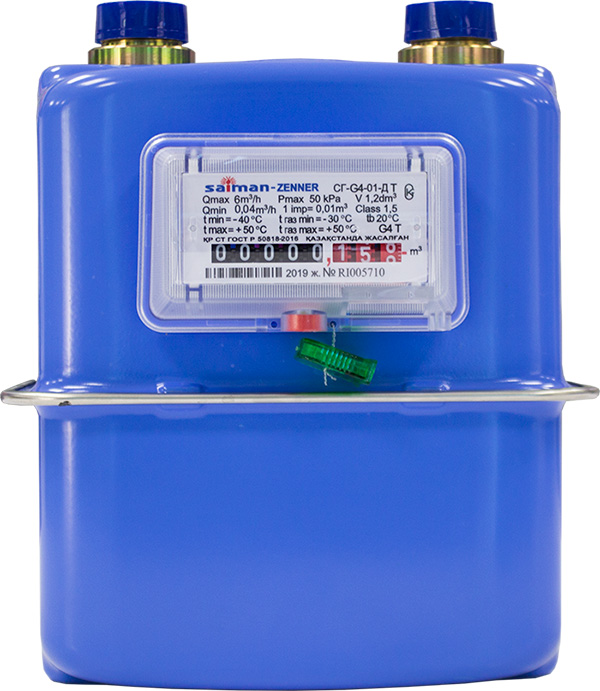 RJ Cчетчик газа объемный диафрагментарный СГ-G4-01-Д Т(резьба 1+1/4") Saiman