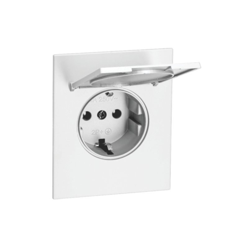 Роз. 16А с з/шт з/к с/у б/рамки IP20 QUATTRO ARCTIC WHITE UNIT (10)