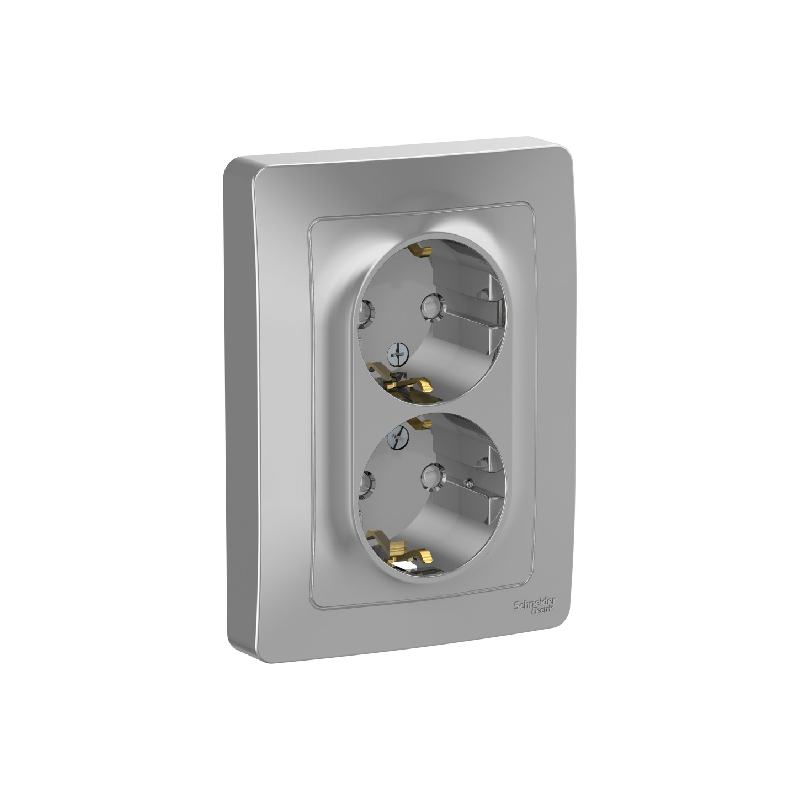 Роз. 2-ная c/у с з/к з/ш 16А 250В алюминий BLANCA