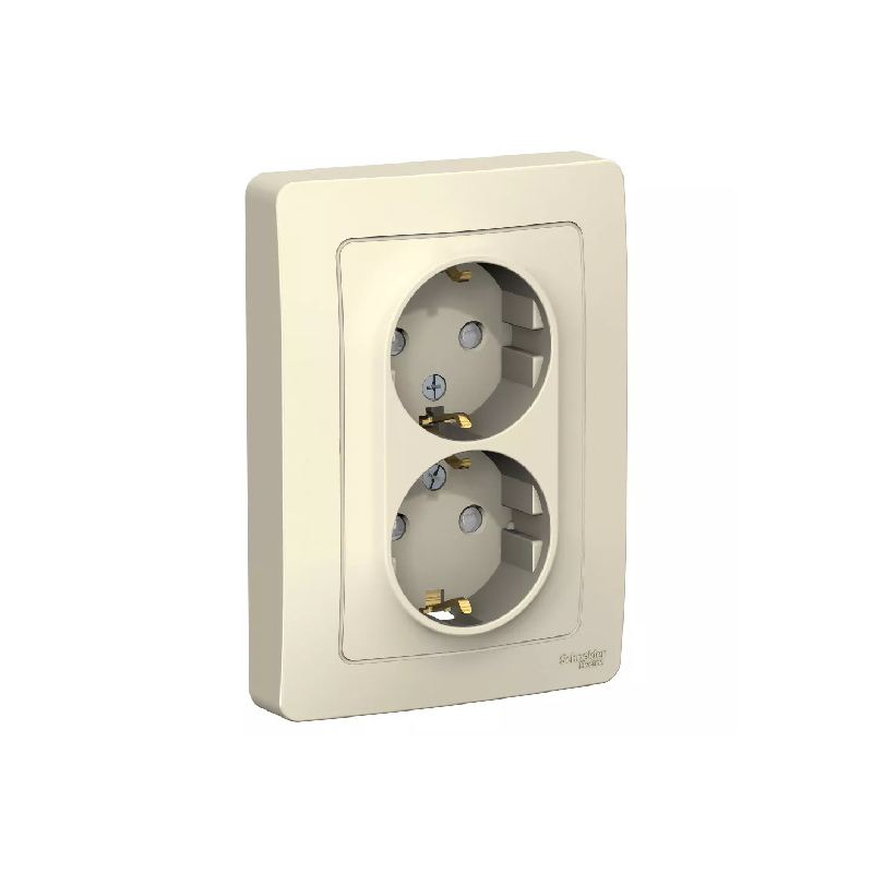 Роз. 2-ная c/у с з/к з/ш 16А 250В молочный BLANCA