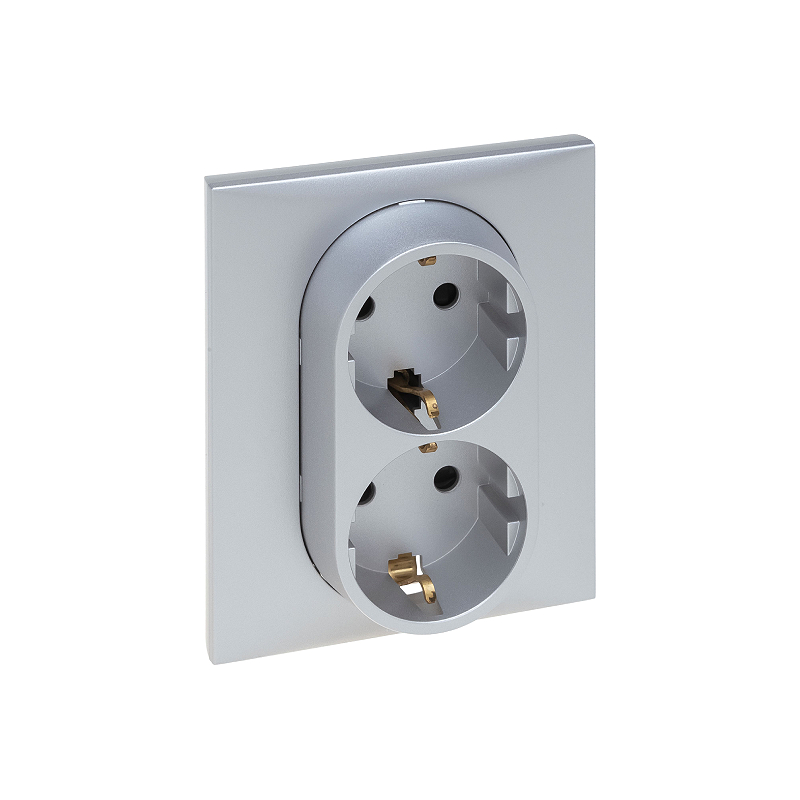 Роз. 2-ная с/у 16А с з/ш NLST алюминий 863322 Legrand (5)