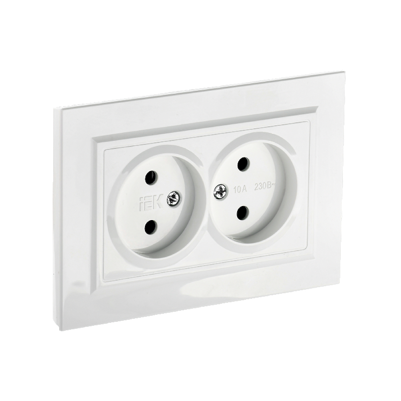 Роз. 2-я без з/к/ш 10А в сборе "BRITE" белый (1/100)