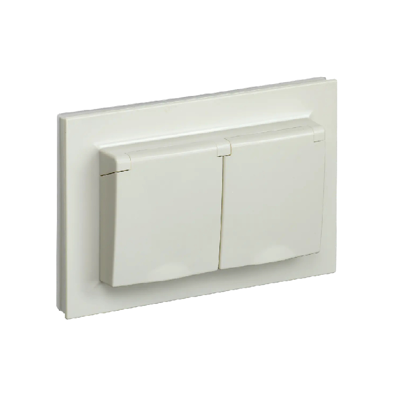 Роз. 2-я с кр. 16А в сб IP44 "BRITE" бежевый (1/100)