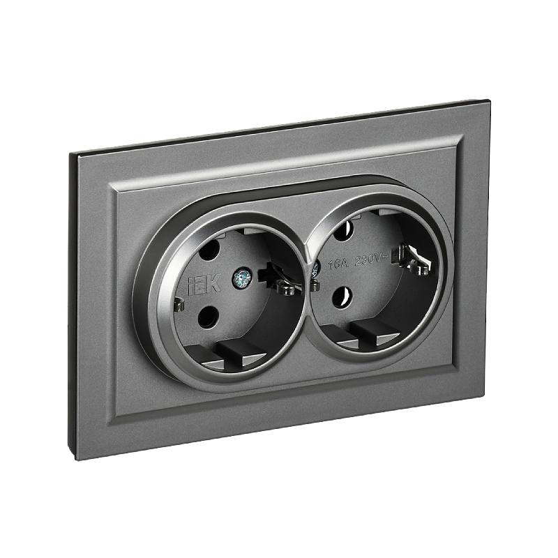 Роз. 2-я с з/к без з/ш 16А в сборе "BRITE" сталь (1/100)