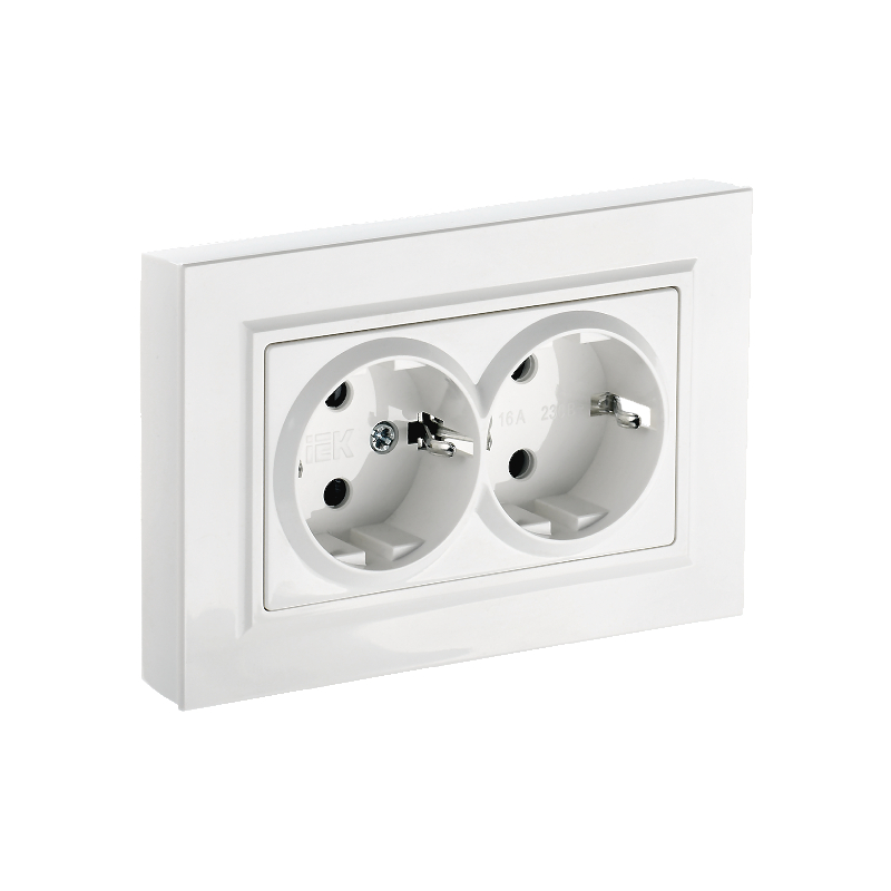 Роз. 2-я с з/к/ш 16А в сборе "BRITE" белый (1/100)