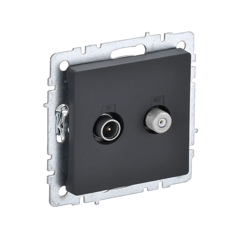 Роз. 2-я TV+SAT б/рамки "BRITE" графит (1/100)