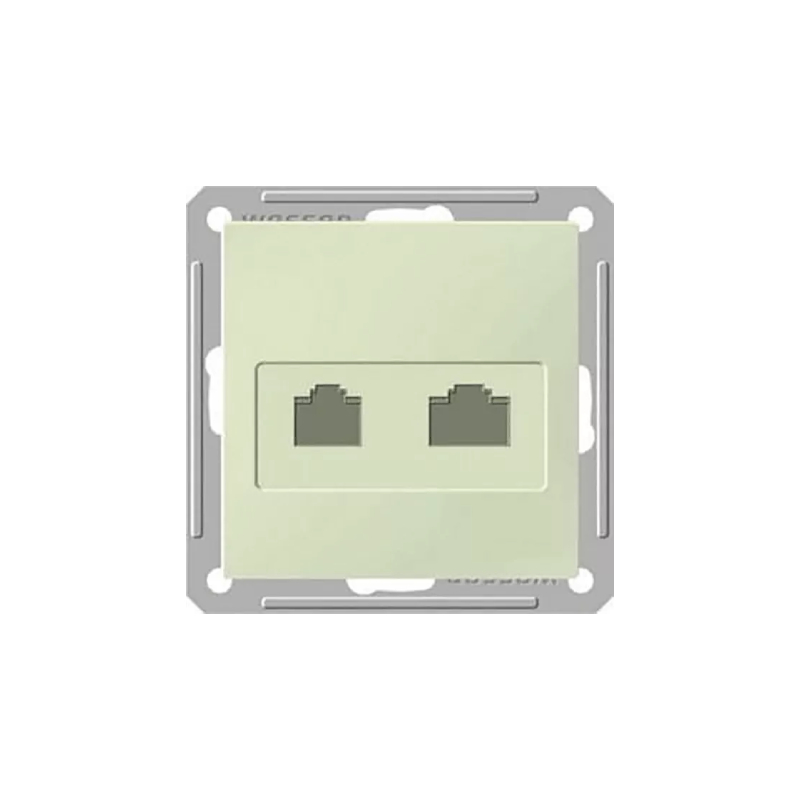 Роз. двойная RJ11+RJ45 160В 1А кат.5E механизм слоновая кость Wessen 59