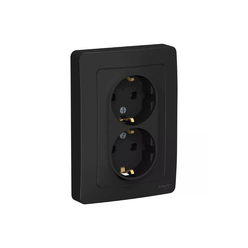 Роз. двойная с/у 16А антрацит BLANCA