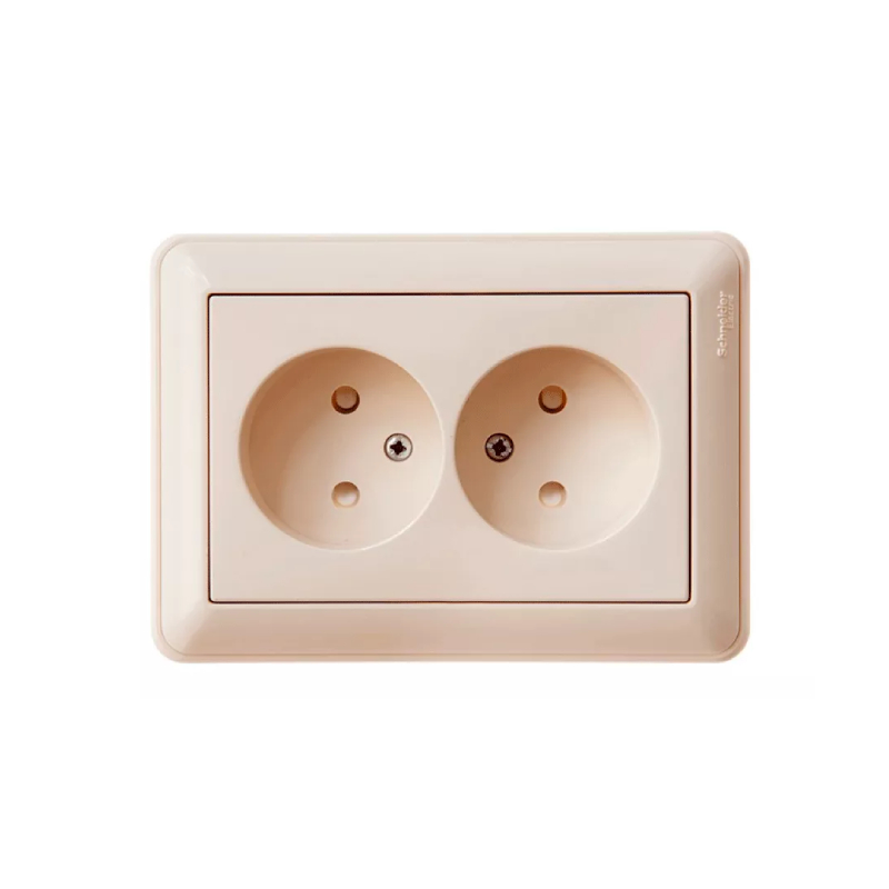 Роз. двойная з/ш 16А в сборе слоновая кость Wessen 59