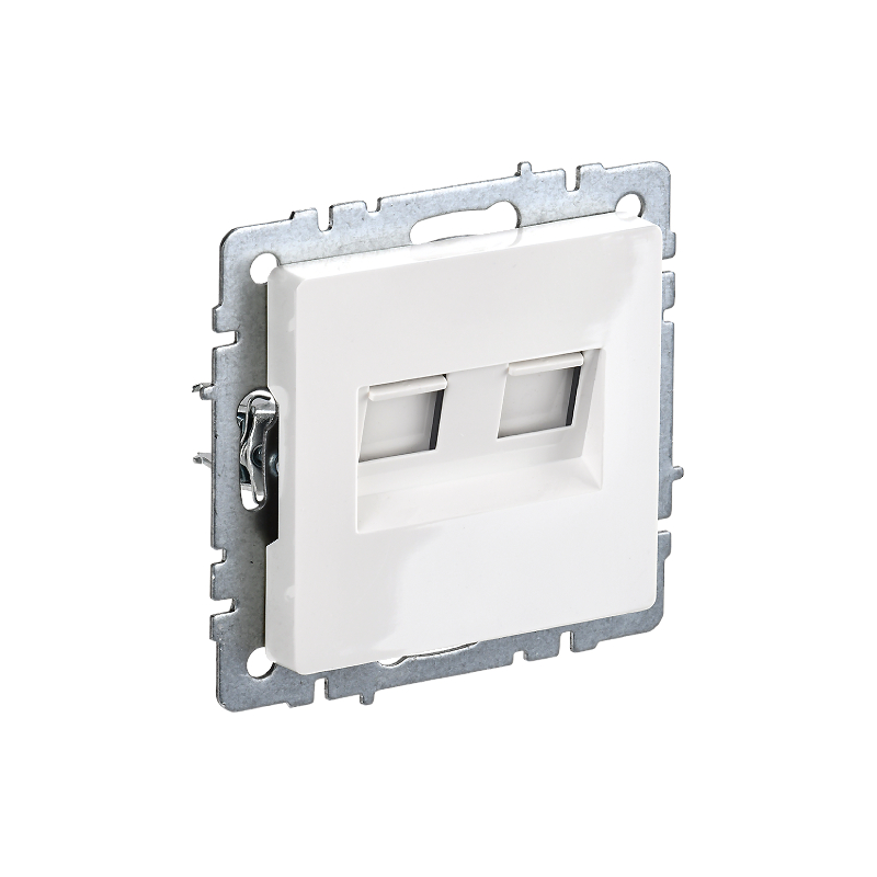 Роз. комп. 2-ая RJ45 кат.5E б/рамки "BRITE" белый (1/100)