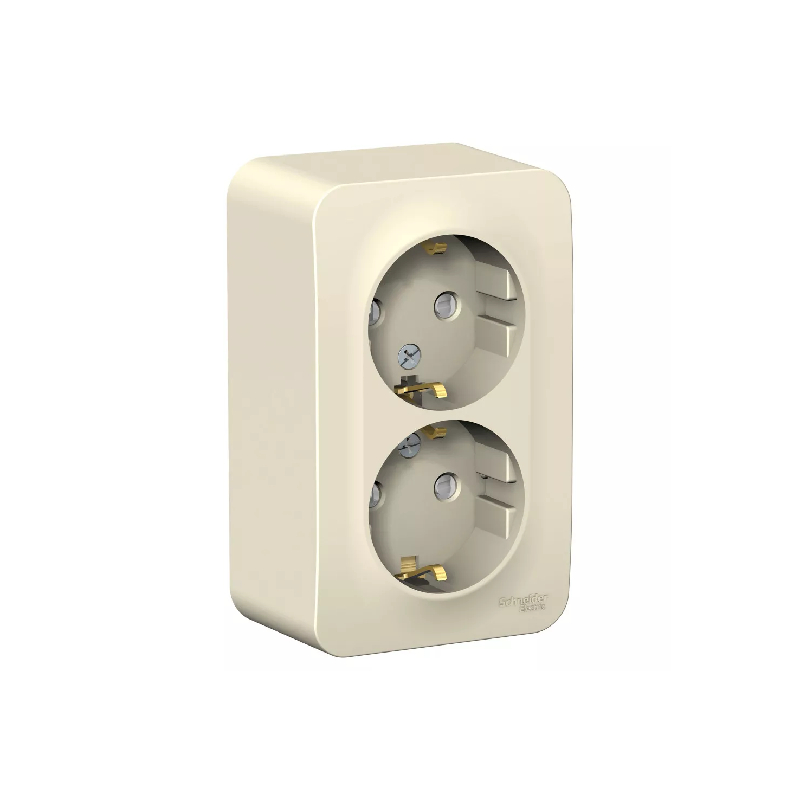 Роз. о/у 2-ная с з/к с з/ш 16А 250В молочный BLANCA