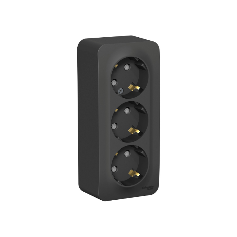 Роз. о/у 3-ая с з/к з/ш ИЗОЛ.ПЛ.16А 250В антрацит BLANCA