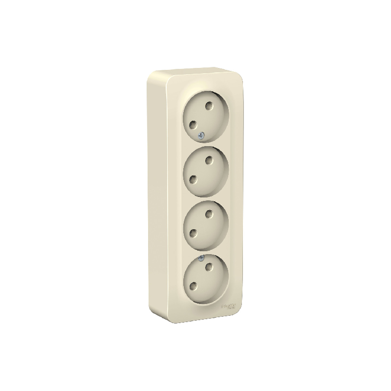 Роз. о/у 4-ая без заземл. 16А 250В молочный BLANCA