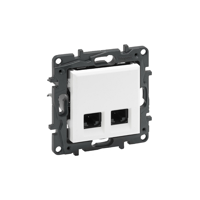 Роз. RJ45+RJ45 кат 5Е механизм б/рамки NLST белый 863160 Legrand (5)