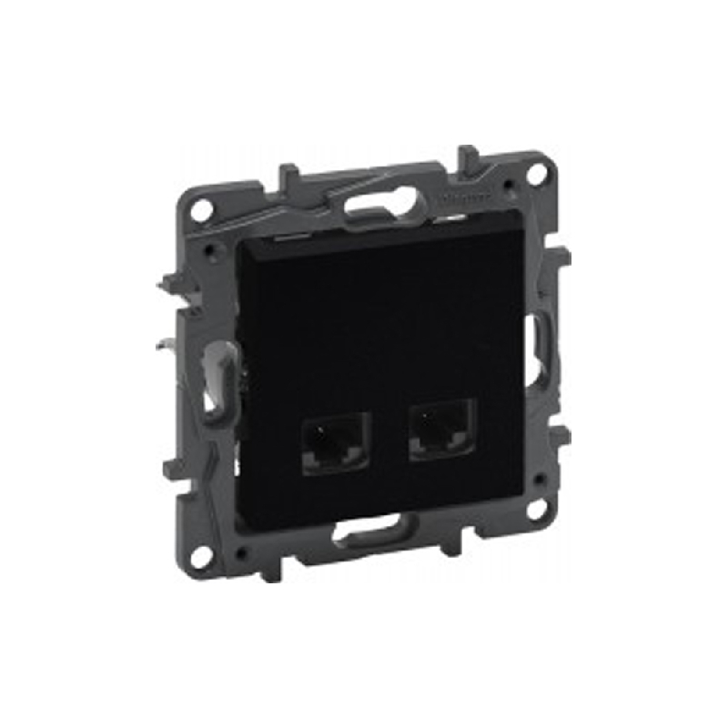 Роз. RJ45+RJ45 кат 5Е механизм б/рамки NLST чёрный 863560 Legrand (5)