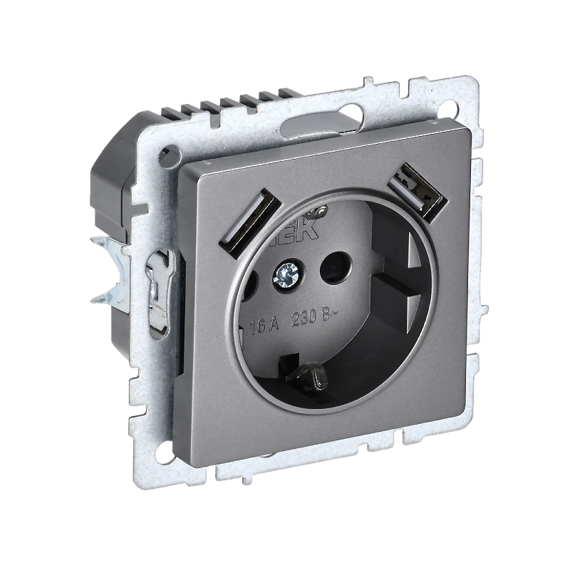 Роз. с з/к с з/ш 16А с USB A+A 2