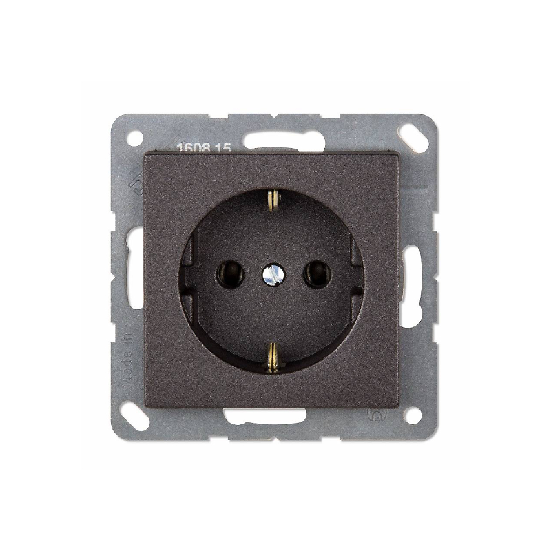 Роз. с з/к с/у б/рамки SCHUKO 16А/250В EcoProfi антрацит