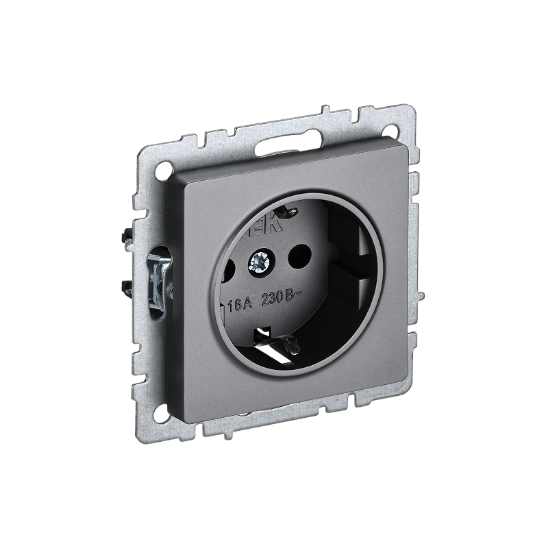 Роз. с з/к/ш 16А б/рамки "BRITE" сталь (1/100)