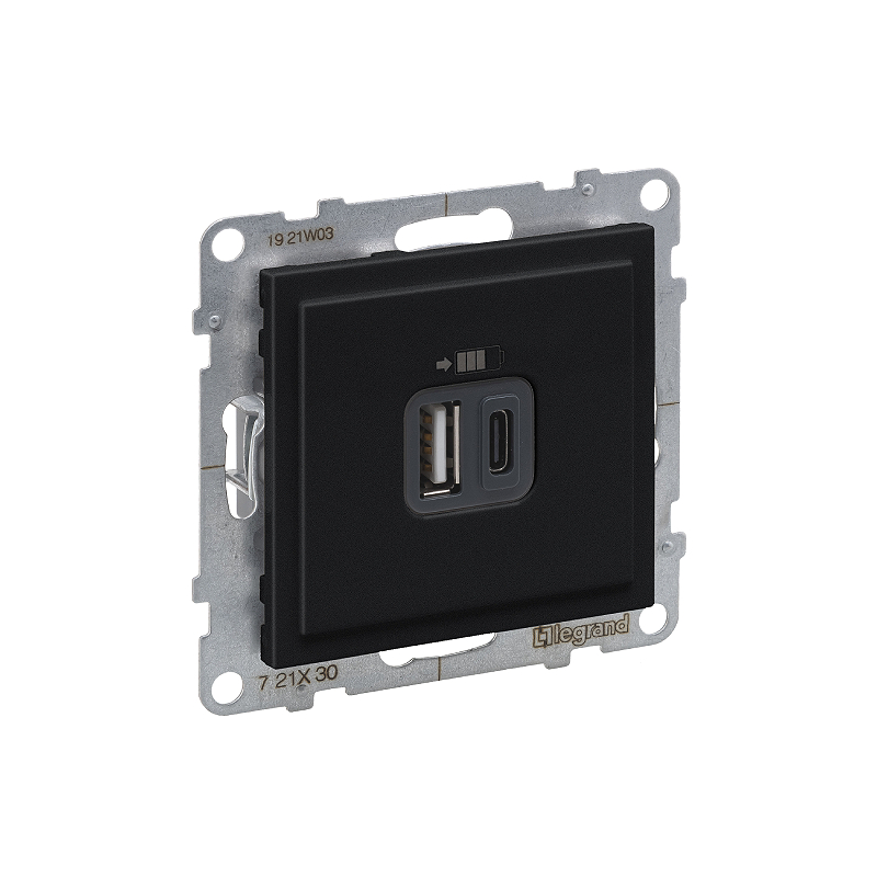 Роз. USB А+C - 2 порта с/у б/рамки SUNO антрацит 721430 Legrand (5)