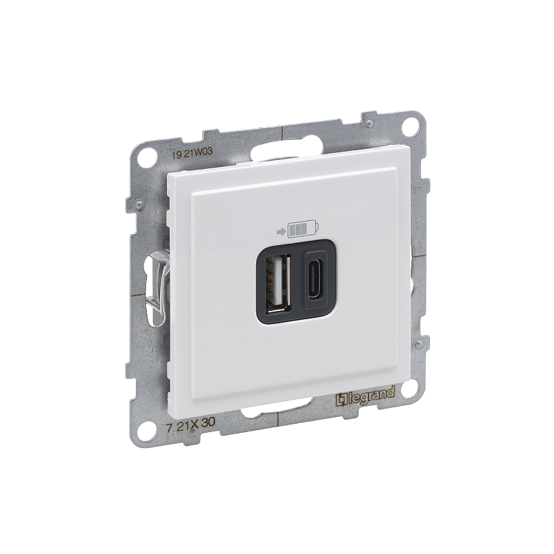 Роз. USB А+C - 2 порта с/у б/рамки SUNO белый 721130 Legrand (5)