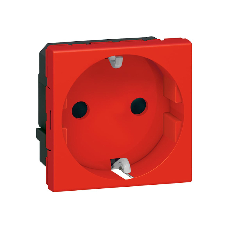 Розетка 2К+3-Программа Mosaic - немецкий стандарт-2 модуля-красная Legrand E-PRO