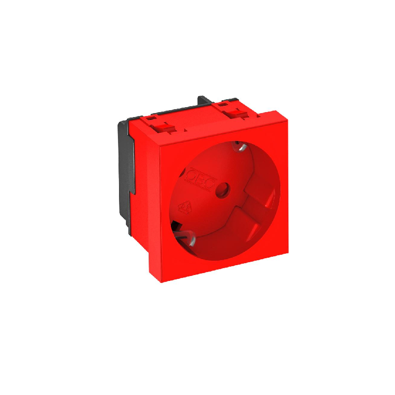 Розетка одинарная 2К+3 под углом33°шторки 16А 250В 45х45мм-1модуль Modul45