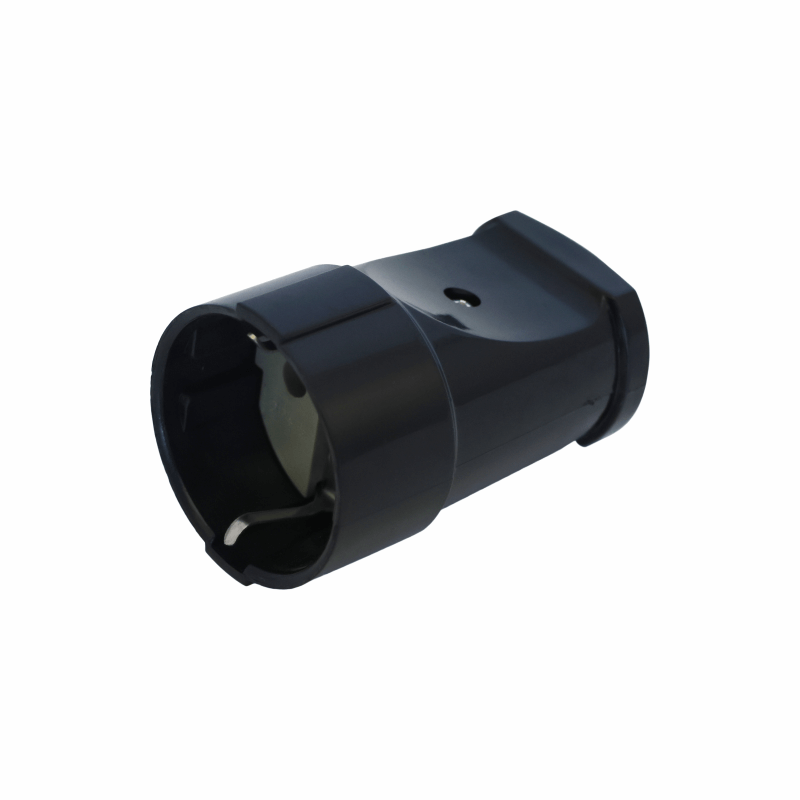 Розетка POWER переносная разборная прямая 2p+pe с/з 16A Черная UNIT (1/20/240)