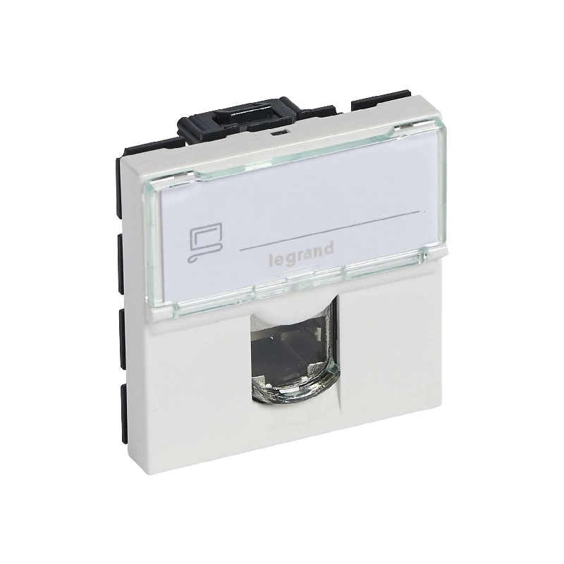 Розетка RJ 45 - Mosaic - категория 6 - UTP - 2 модуля - белый Legrand E-PRO