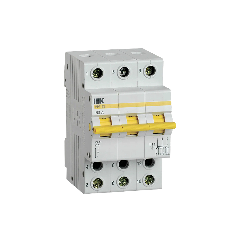Рубильник трехпозиционный ВРТ-63 3P 63А IEK