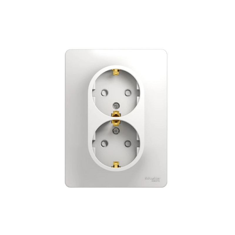 S368 Роз. 2-ная с/у 16А с з/к з/ш "GLOSSA" белый GSL126 (10)