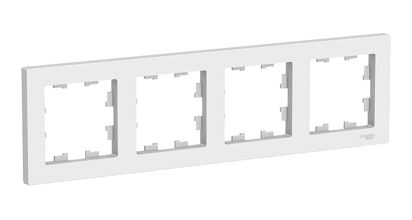 S408 Рамка 4-ная "ATLAS" белый (15) ATN104