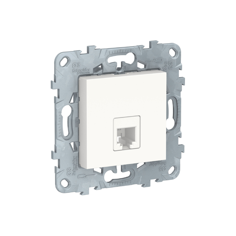 S439Телефонная роз. RJ11 механизм б/рамки "UNICA NEW" белый NU549218 (4)