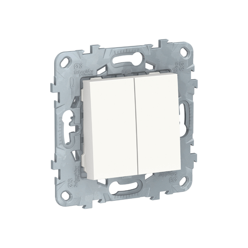 S440 Выкл 2 кл 10А с/у "UNICA NEW" белый NU521118 (10)