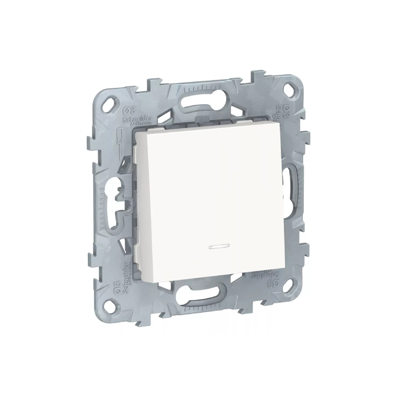 S443 Выкл 1 кл с инд 10А с/у б/рамки "UNICA NEW" белый NU520118N (10)