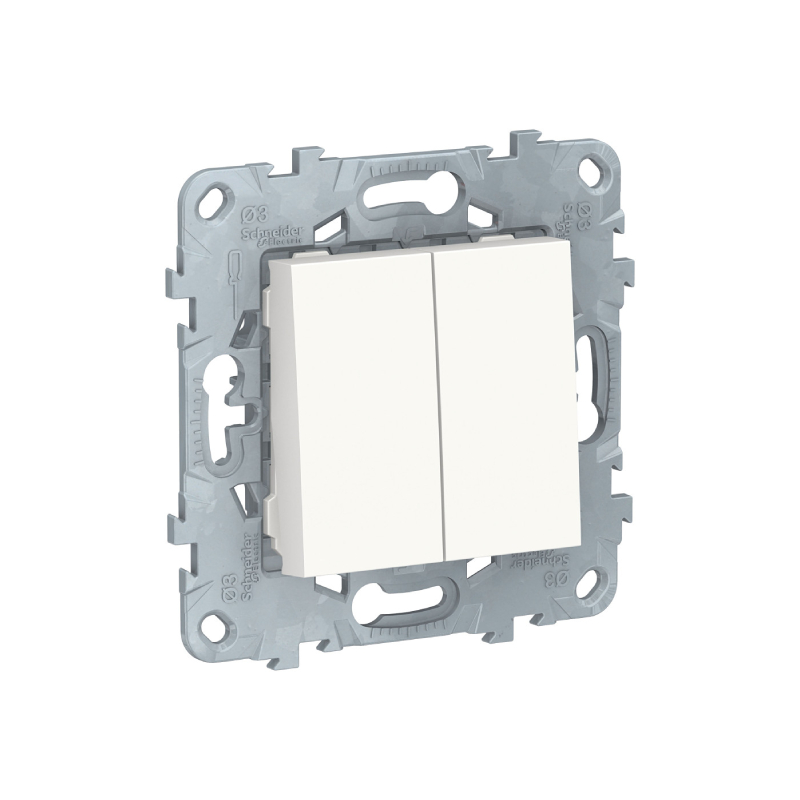 S445 Переключ. 2 кл 10А с/у б/рамки "UNICA NEW" белый NU521318 (10)