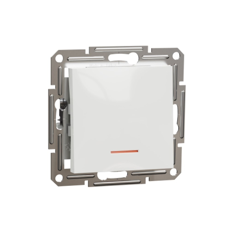 S475 Выкл 1 кл 10A с/у б/рамки с инд "ASFORA" белый EPH1470121 (10) NEW