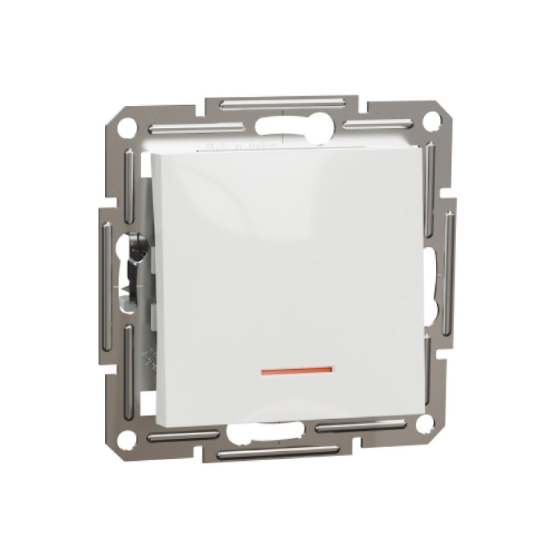 S482 Переключ 1 кл 10A с/у б/рамки с инд "ASFORA" белый EPH1570121 (10) NEW