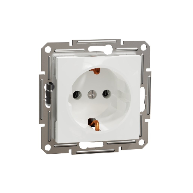 S487 Роз 1-ная 16A с/у б/рамки "ASFORA" белый EPH2970121 (10) NEW