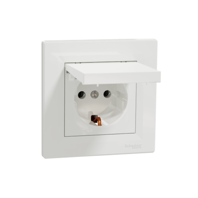 S489 Роз 1-ная 16A з/кр с/у "ASFORA" белый EPH3100121 (10) NEW