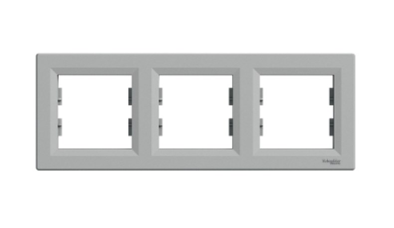 S518 Рамка 3-ная "ASFORA" алюминий EPH5800361 (15) NEW