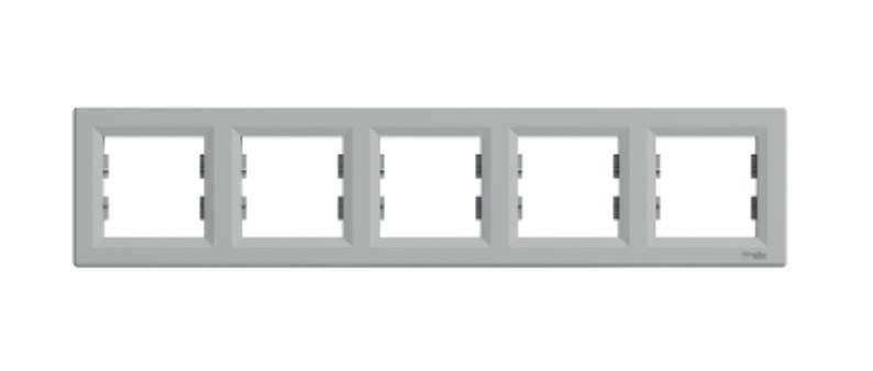 S520 Рамка 5-ная "ASFORA" алюминий EPH5800561 (10) NEW