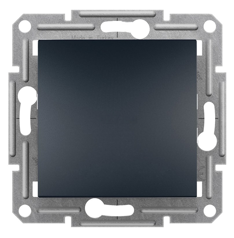 S531 Выкл 1 кл перекр. 10A с/у б/рамки "ASFORA" антрацит EPH0500171 (10) NEW