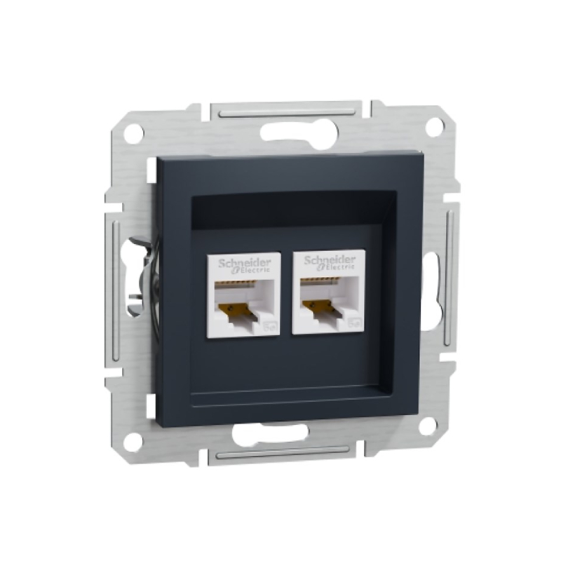 S533 Роз 2-ная комп RJ45 с/у б/рамки "ASFORA" антрацит EPH4400171 (10) NEW