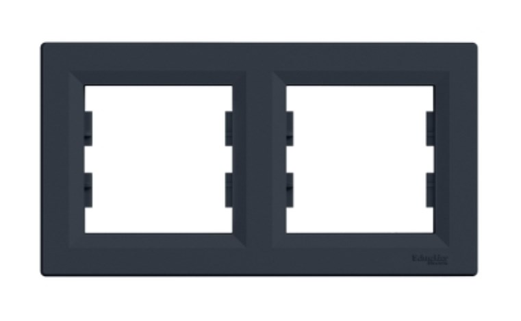 S537 Рамка 2-ная "ASFORA" антрацит EPH5800271 (25) NEW