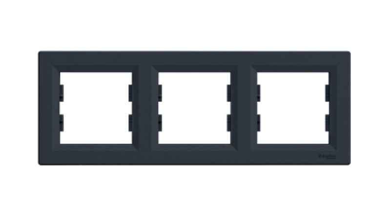 S538 Рамка 3-ная "ASFORA" антрацит EPH5800371 (15) NEW