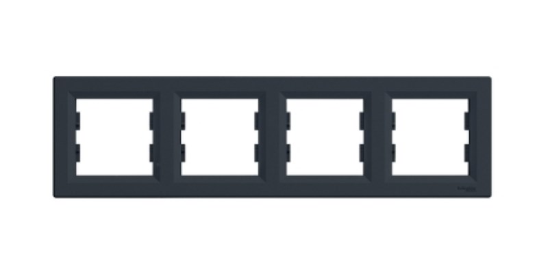 S539 Рамка 4-ная "ASFORA" антрацит EPH5800471 (15) NEW