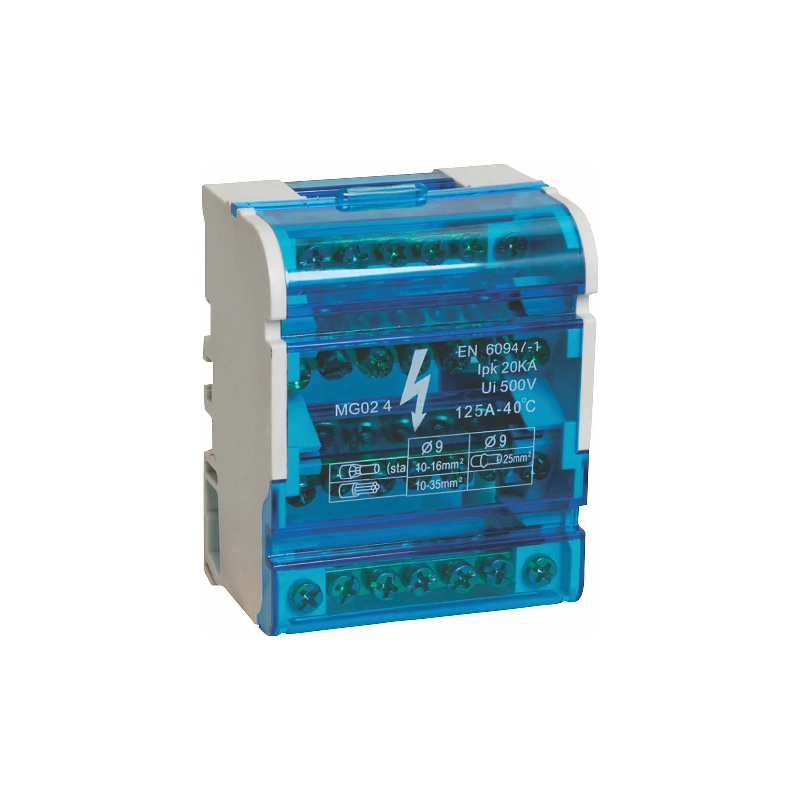 Шина "N" нулевая ШНК 3L+PEN 4х7  100А на DIN-рейку в корпусе UNIT (1/100) NEW