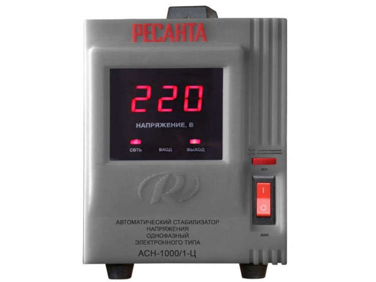 Стабилизатор 1кВт H/1 фазн. АСН Цифр. переносной Ресанта