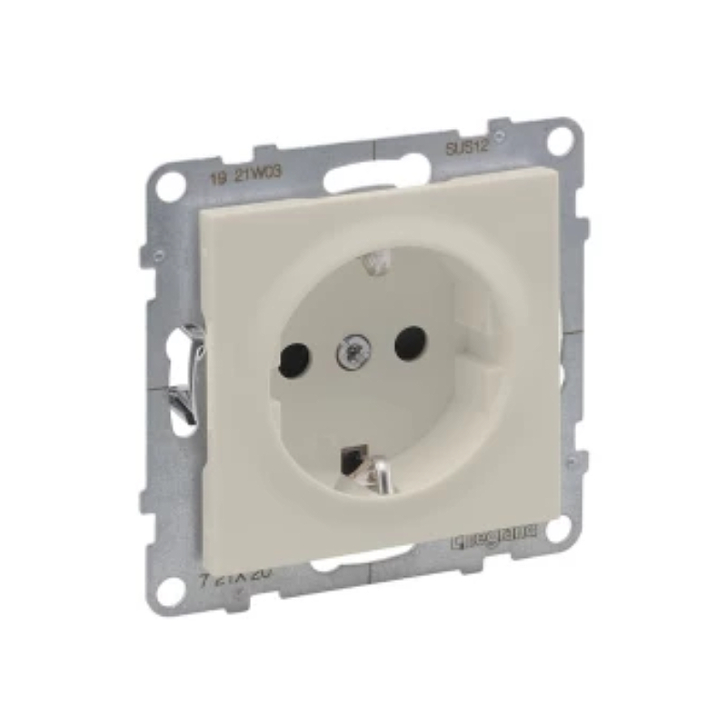 SUNO Силовая розетка 2К+З 16А 250В с з/шБезвинтовые зажимы. Цвет "ССлоновая кость" Legrand E-PRO