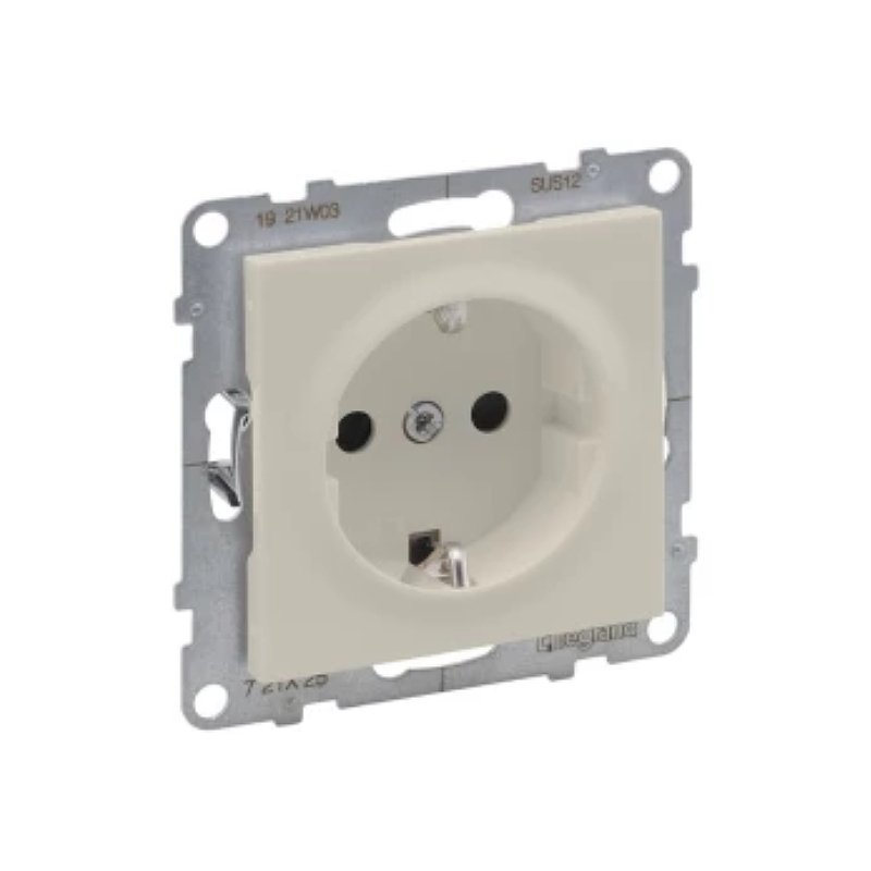 SUNO Силовая розетка 2К+З 16А 250В.Винтовые зажимы. Цвет "Слоновая кость" Legrand E-PRO